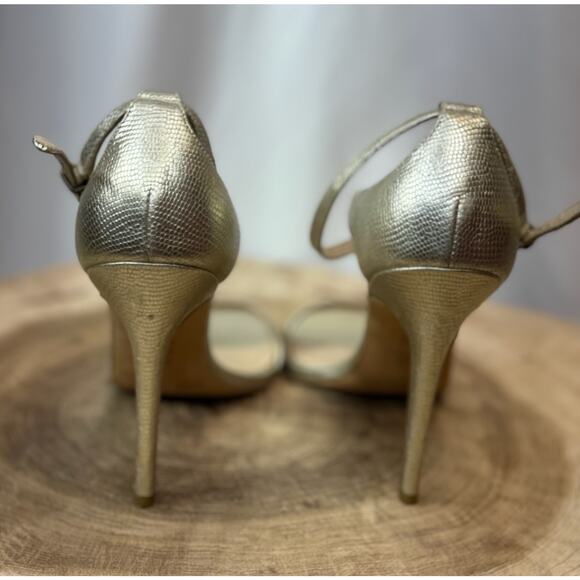 Via Spiga Gold Leather Open Toe Heels – Size 8M - Picture 9 of 11